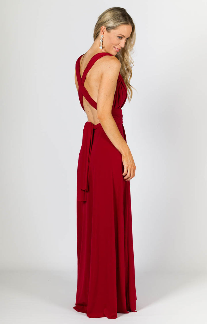 Multi Way Wrap Maxi Dress - Sangria