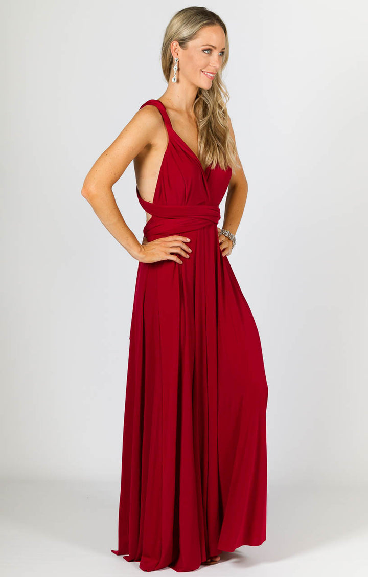 Multi Way Wrap Maxi Dress - Sangria