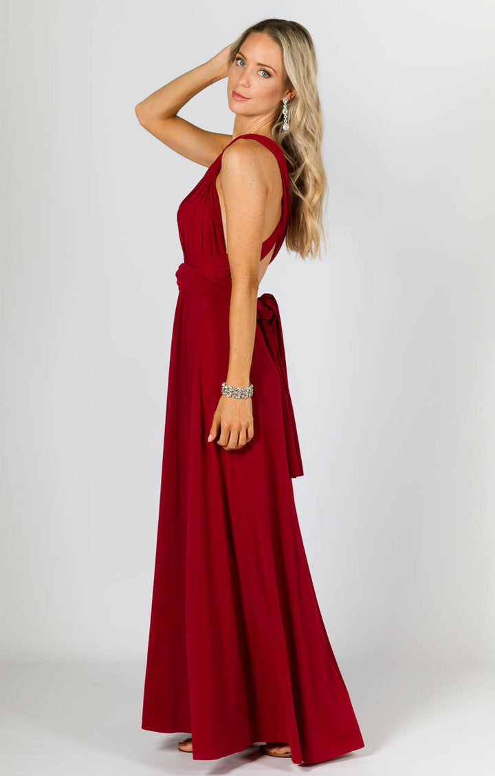 Multi Way Wrap Maxi Dress - Sangria