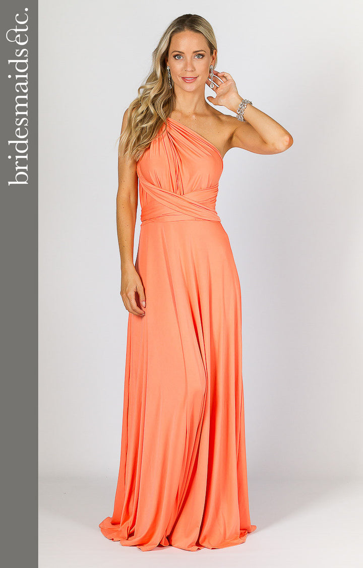 Bridesmaids Etc. Multi Way Wrap Maxi - Peach