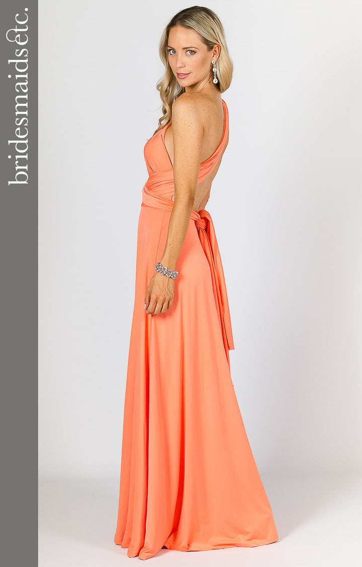 Bridesmaids Etc. Multi Way Wrap Maxi - Peach