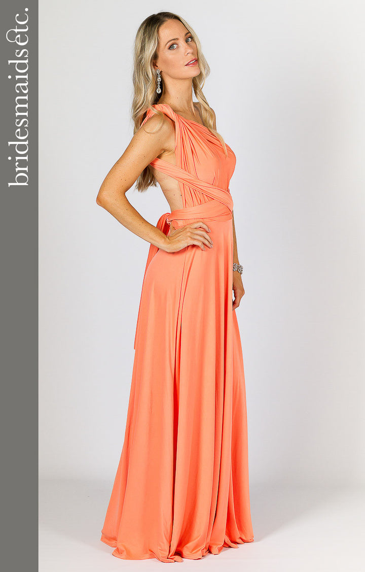 Bridesmaids Etc. Multi Way Wrap Maxi - Peach