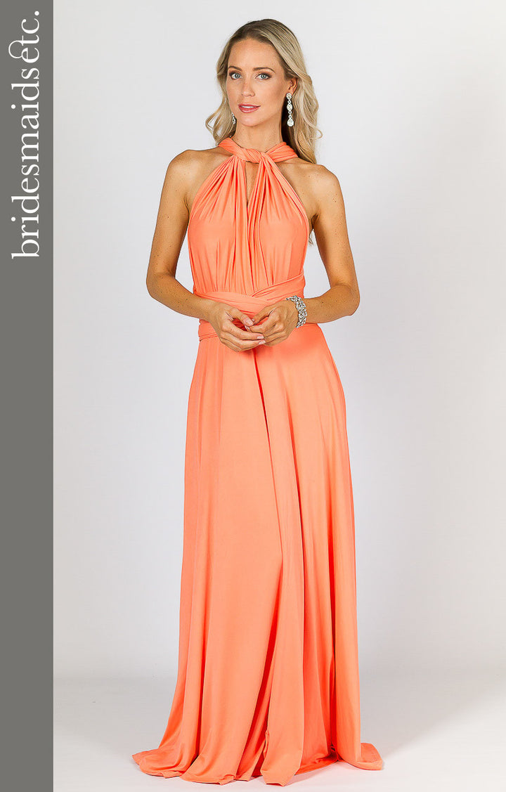 Bridesmaids Etc. Multi Way Wrap Maxi - Peach