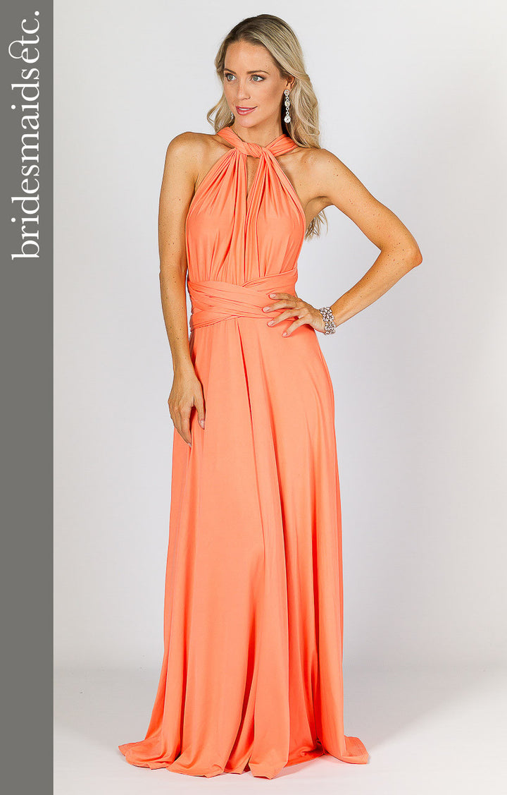 Bridesmaids Etc. Multi Way Wrap Maxi - Peach