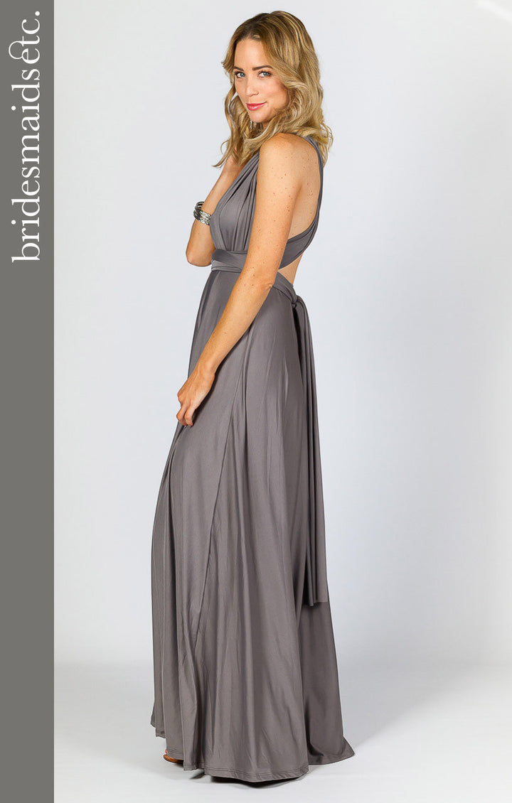 Bridesmaids Etc. Multi Way Wrap Maxi - Pewter