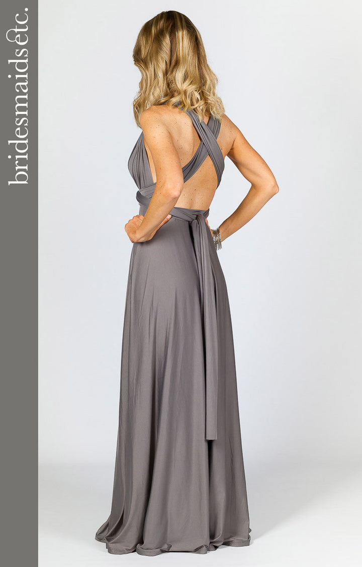 Bridesmaids Etc. Multi Way Wrap Maxi - Pewter