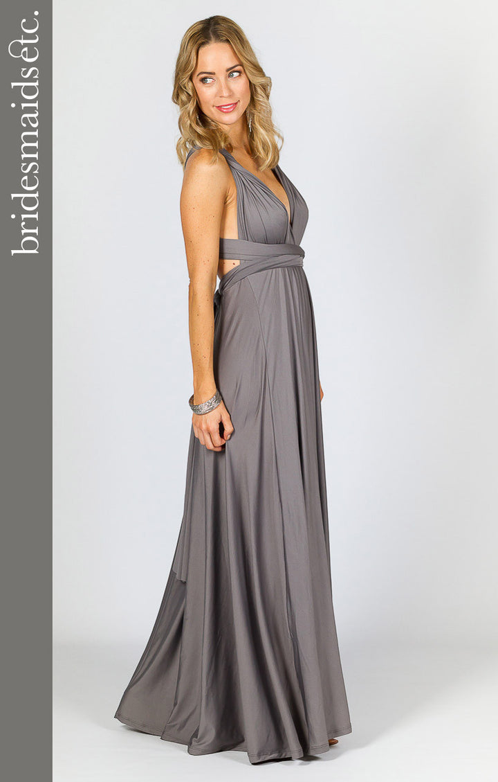 Bridesmaids Etc. Multi Way Wrap Maxi - Pewter