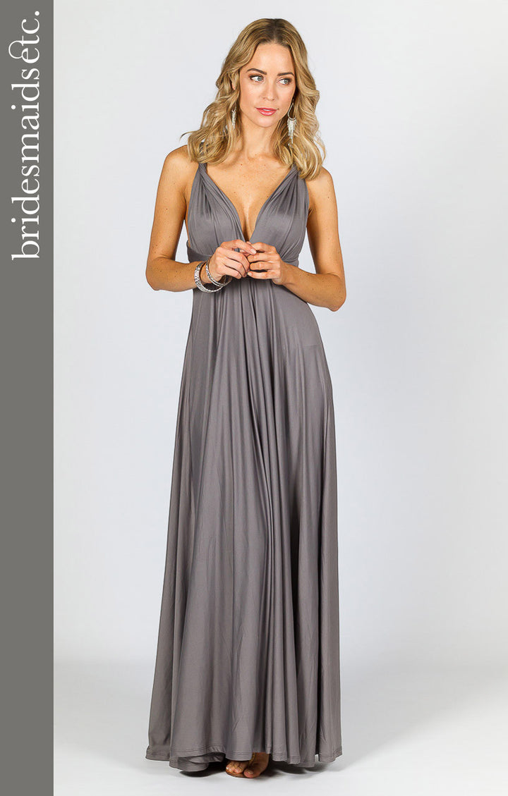 Bridesmaids Etc. Multi Way Wrap Maxi - Pewter