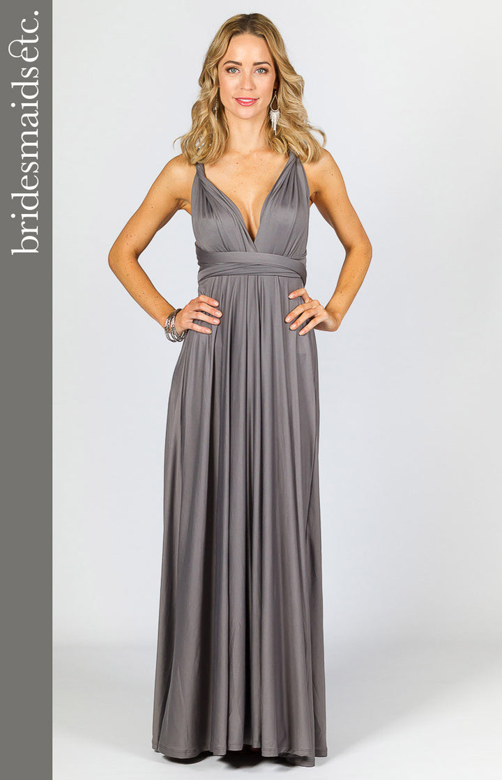 Bridesmaids Etc. Multi Way Wrap Maxi - Pewter