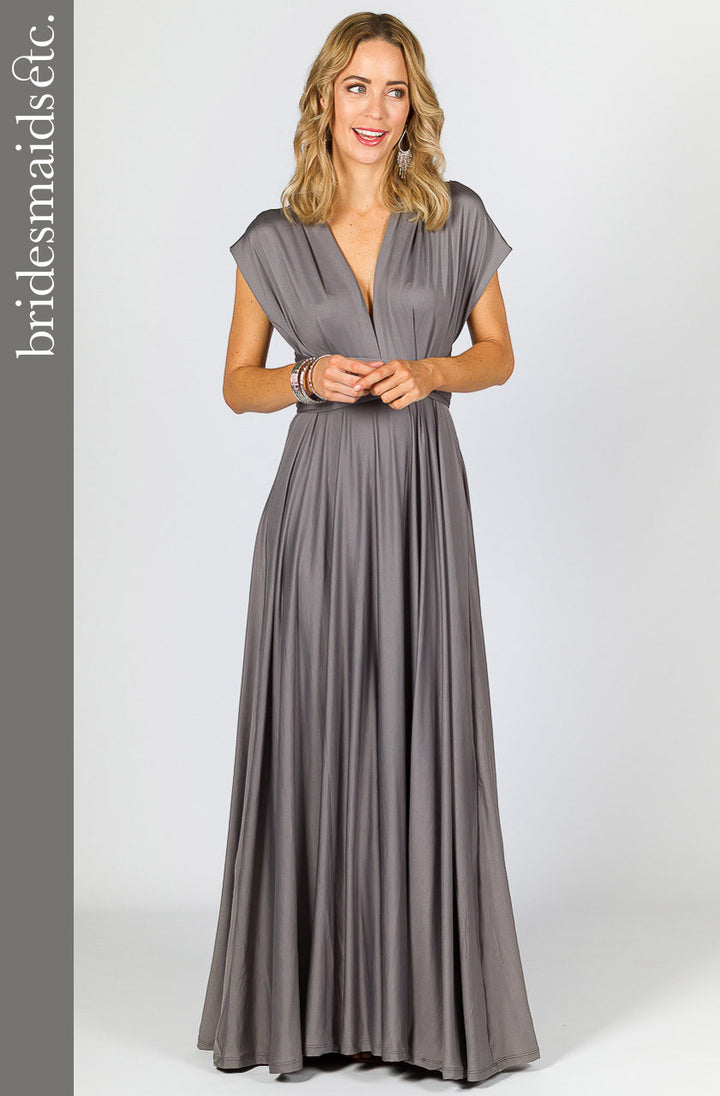 Bridesmaids Etc. Multi Way Wrap Maxi - Pewter