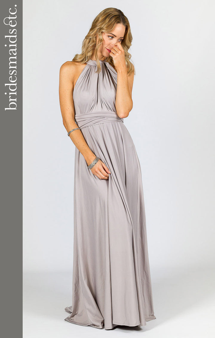 Bridesmaids Etc. Multi Way Wrap Maxi - Silver