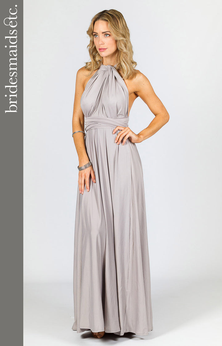 Bridesmaids Etc. Multi Way Wrap Maxi - Silver