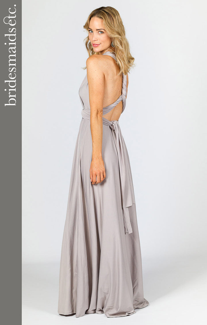 Bridesmaids Etc. Multi Way Wrap Maxi - Silver