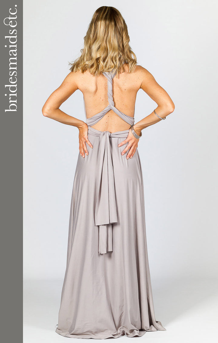 Bridesmaids Etc. Multi Way Wrap Maxi - Silver