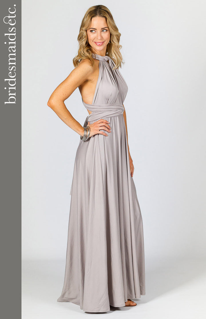 Bridesmaids Etc. Multi Way Wrap Maxi - Silver