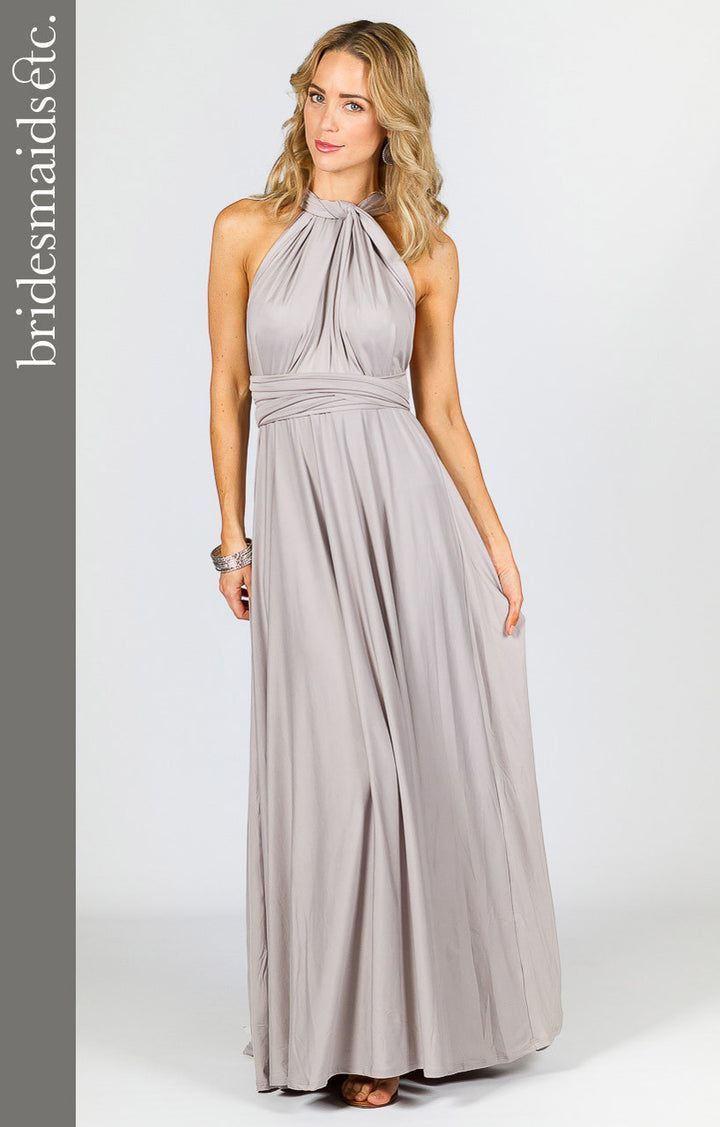 Bridesmaids Etc. Multi Way Wrap Maxi - Silver