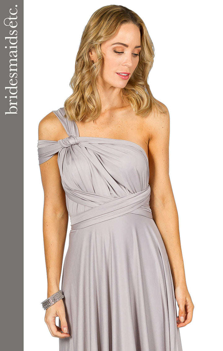 Bridesmaids Etc. Multi Way Wrap Maxi - Silver