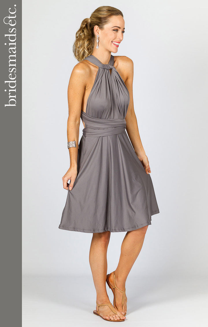 Bridesmaids Etc. Multi Way Wrap Midi - Pewter
