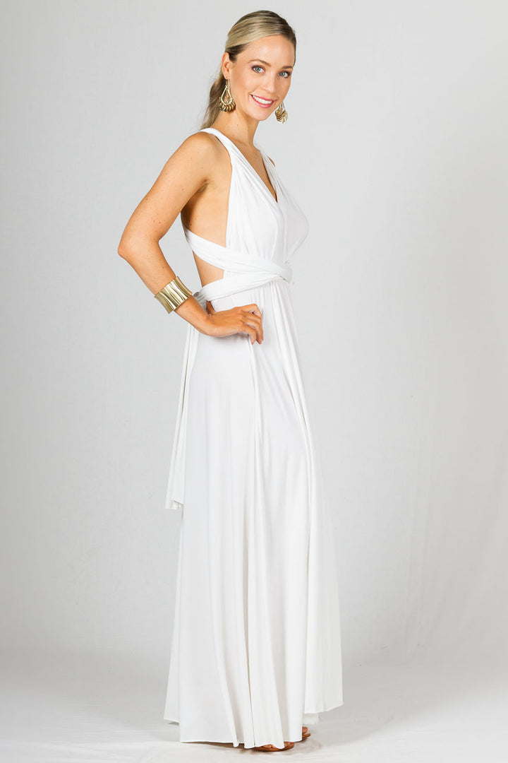 Multi Way Wrap Maxi Dress - White / ONLY 2 LEFT!