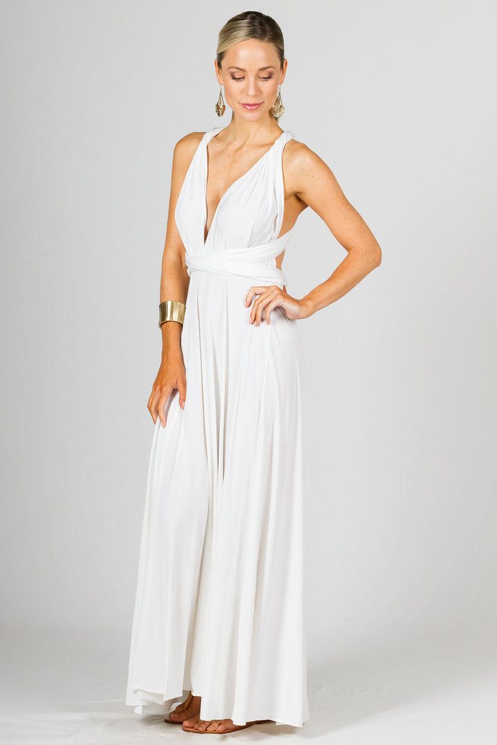 Multi Way Wrap Maxi Dress - White / ONLY 2 LEFT!