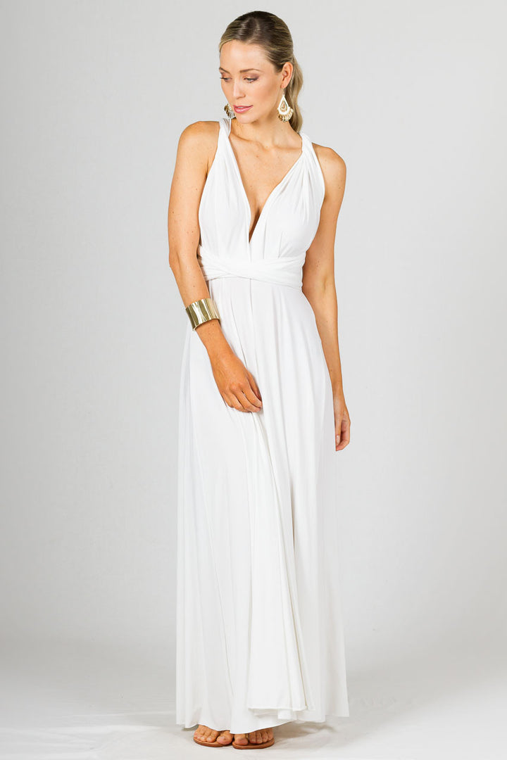 Multi Way Wrap Maxi Dress - White / ONLY 2 LEFT!