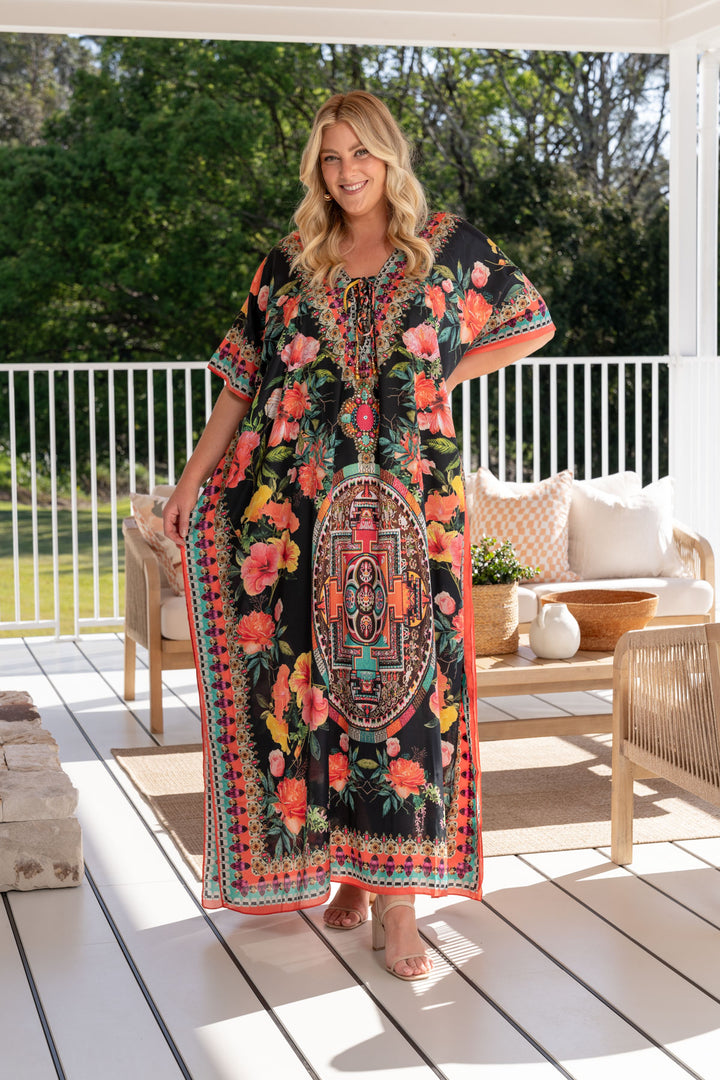 Maya Embellished Kaftan - Tie Front