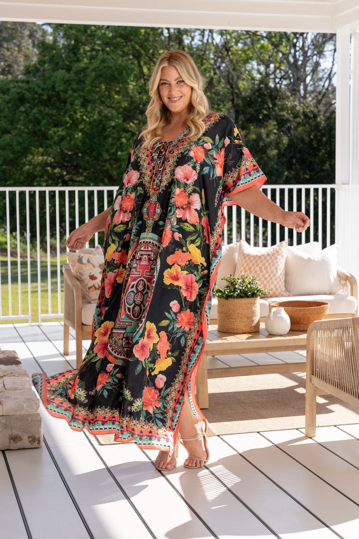 Maya Embellished Kaftan - Tie Front