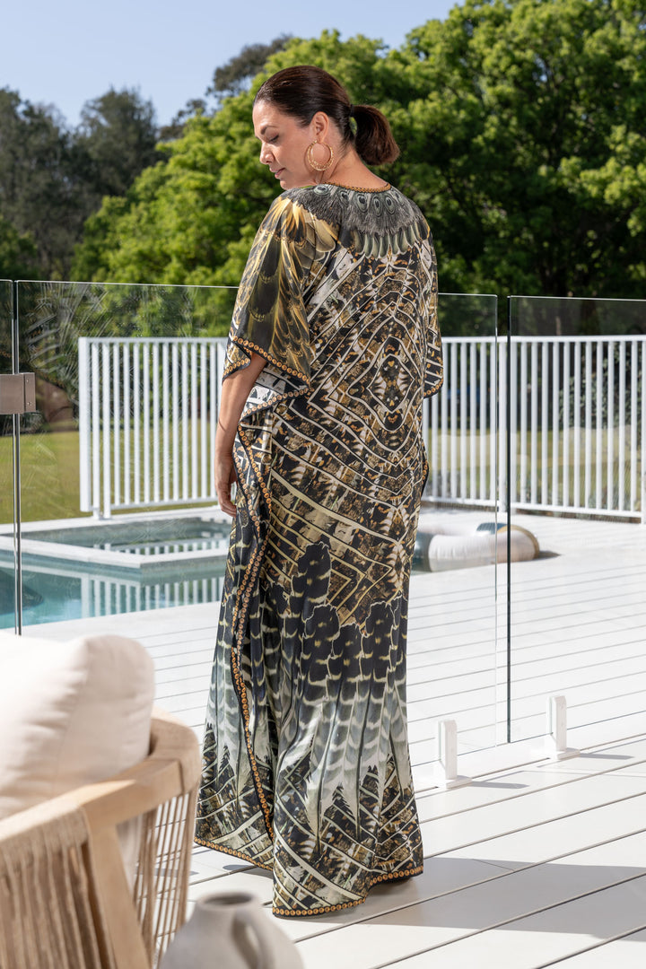 Hazel Embellished Kaftan - Tie Front