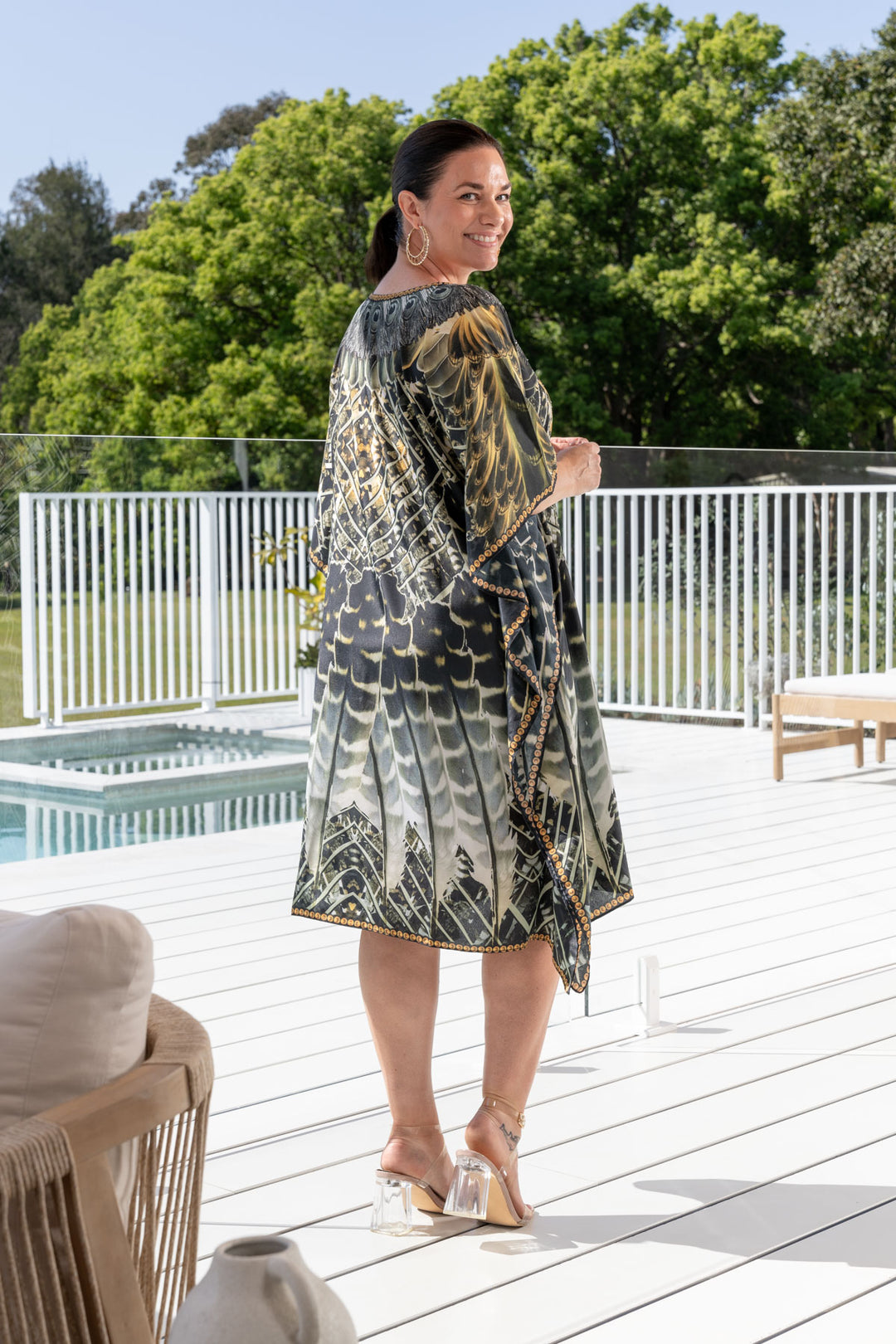 Hazel Embellished Kaftan - Knee Length