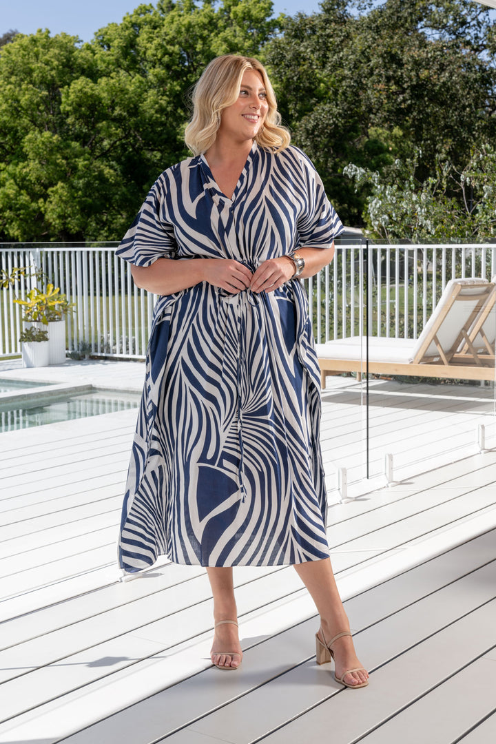 Tallulah Kaftan Dress - Navy