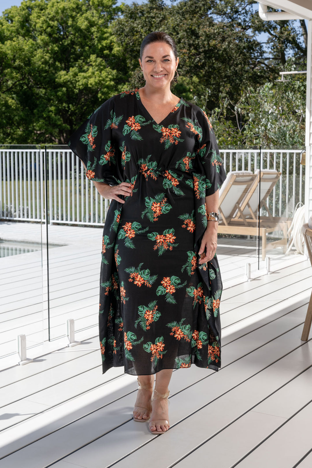 Tallulah Kaftan Dress - Hibiscus