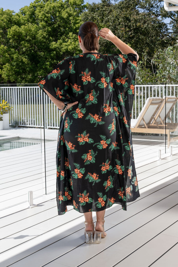 Tallulah Kaftan Dress - Hibiscus