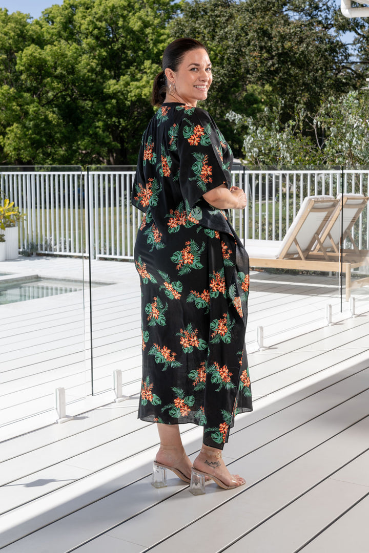 Tallulah Kaftan Dress - Hibiscus