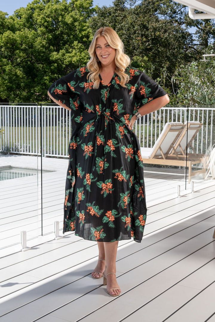 Tallulah Kaftan Dress - Hibiscus