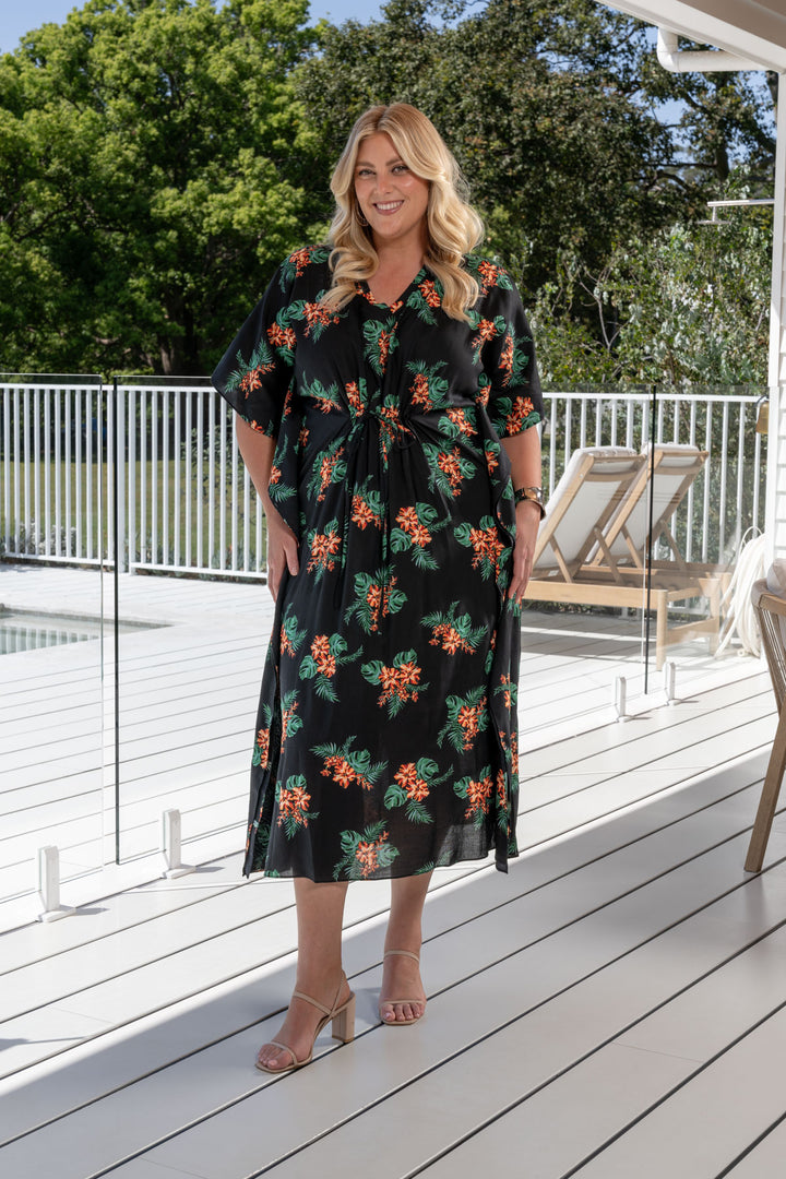 Tallulah Kaftan Dress - Hibiscus