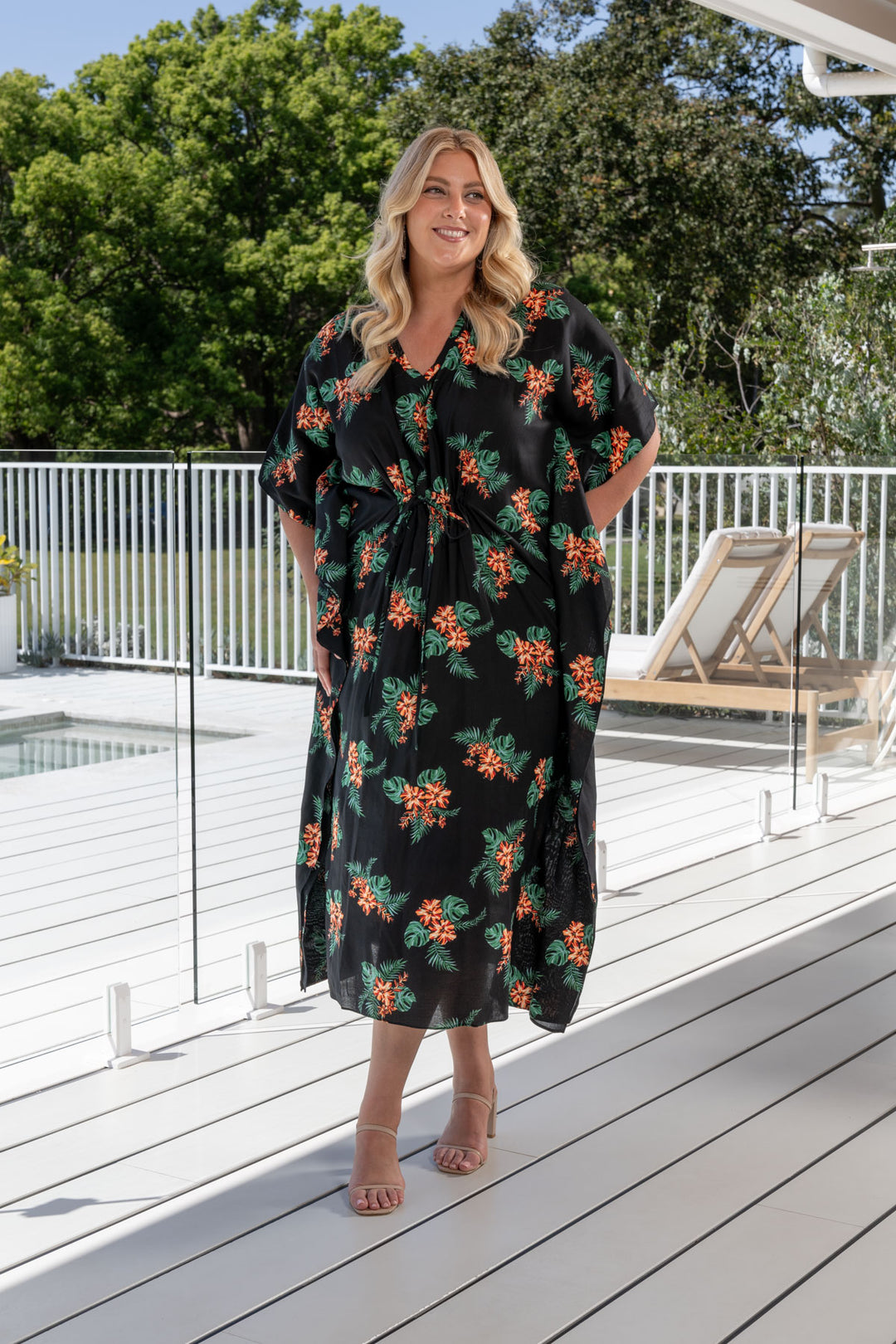 Tallulah Kaftan Dress - Hibiscus