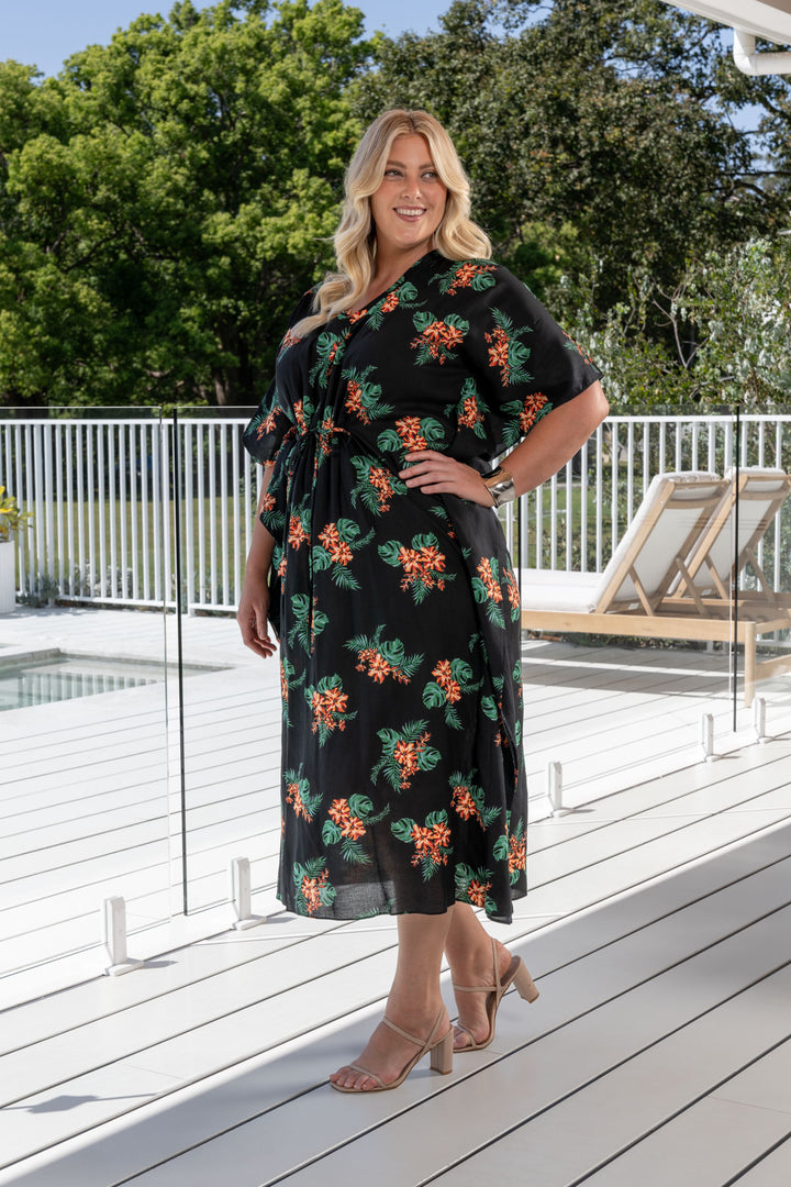 Tallulah Kaftan Dress - Hibiscus