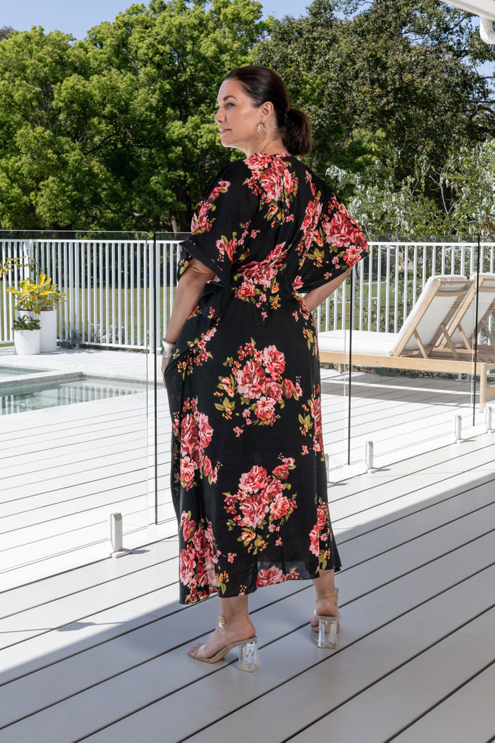 Quinn Kaftan Dress - Pink Floral