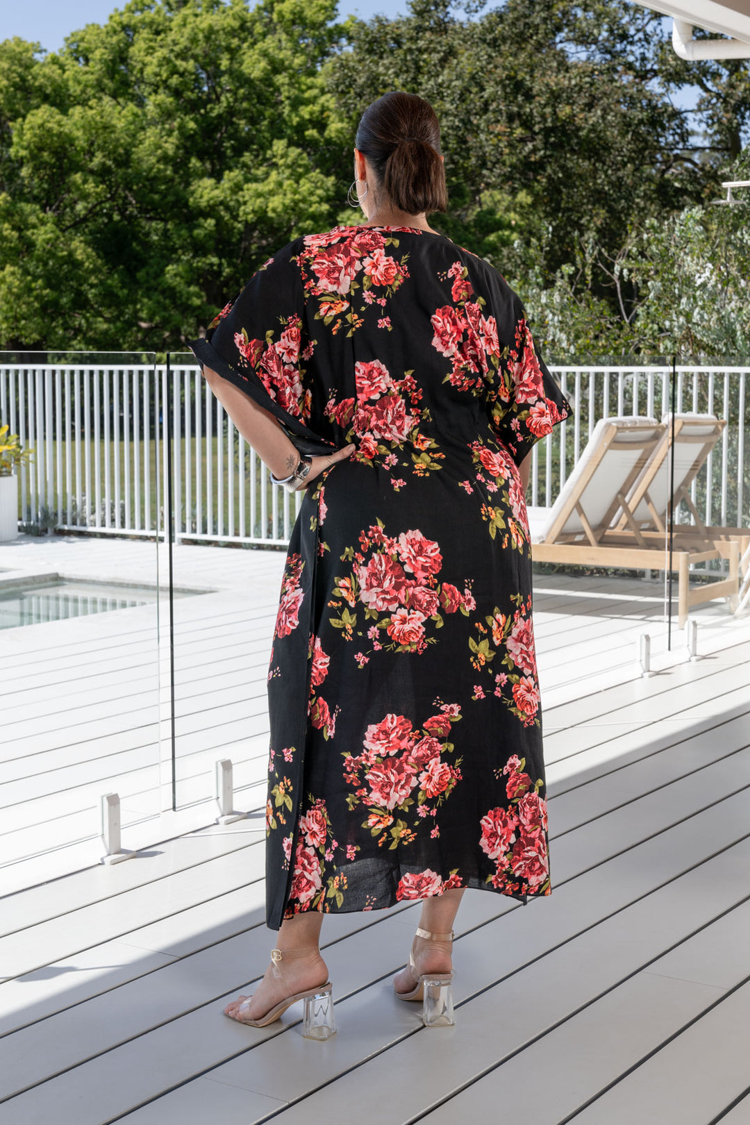 Quinn Kaftan Dress - Pink Floral