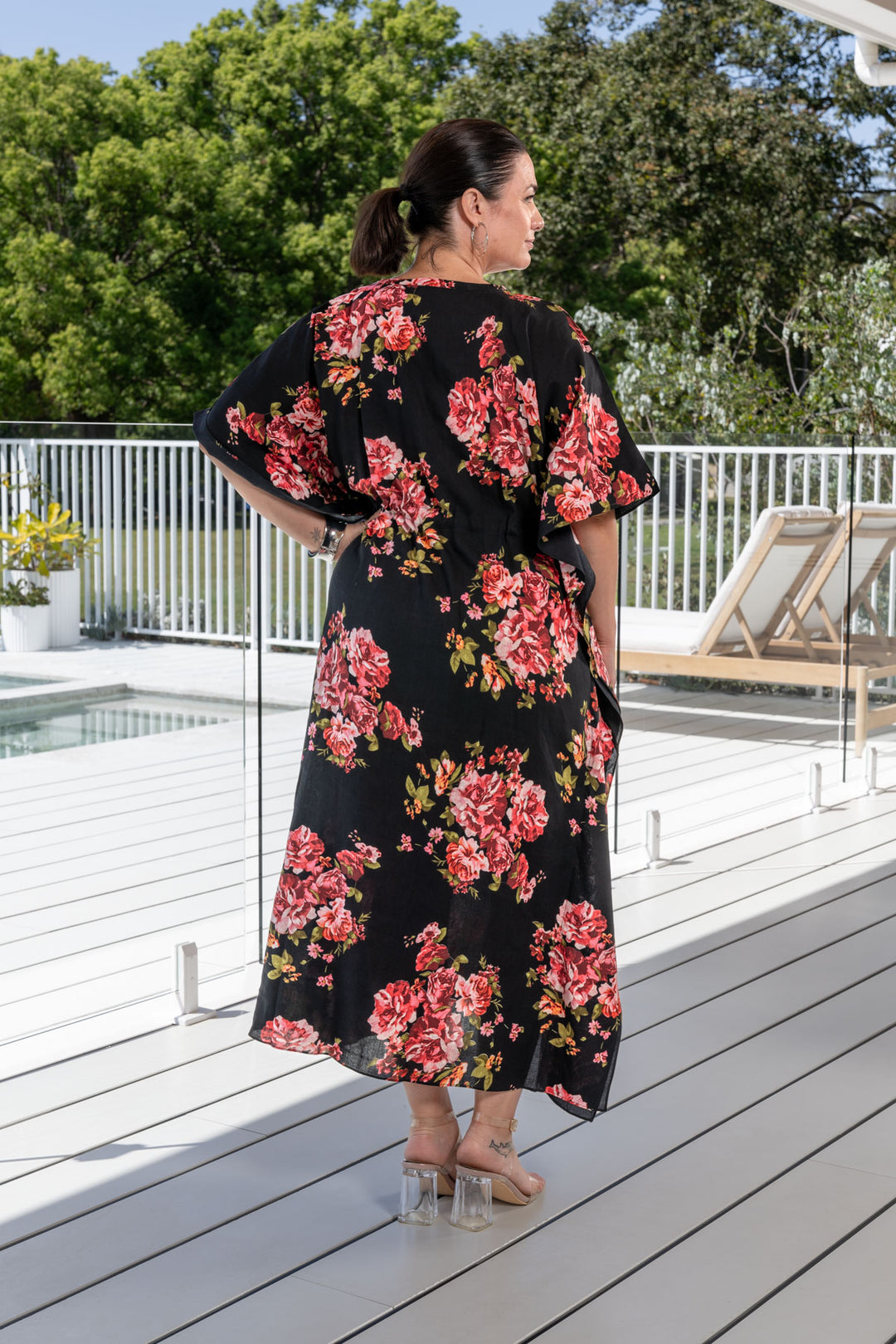 Quinn Kaftan Dress - Pink Floral