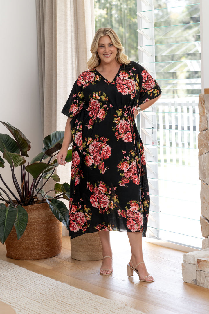 Quinn Kaftan Dress - Pink Floral