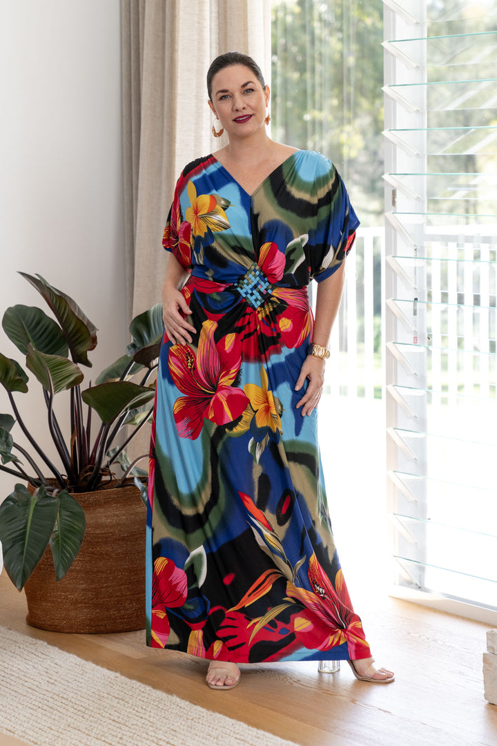 Elsa Maxi Dress - Blue Hibiscus