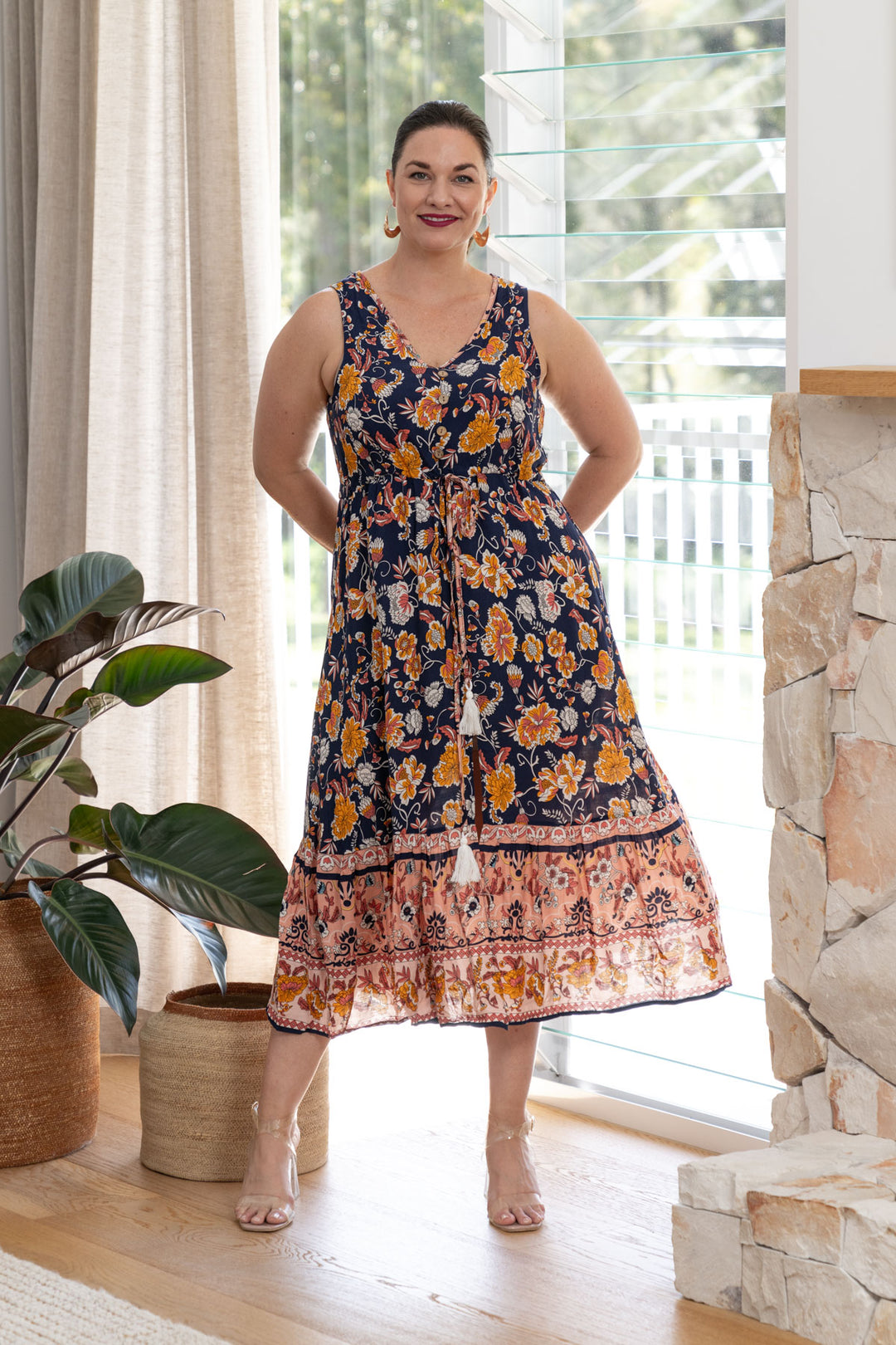 Anouk Midi Dress - Navy Floral