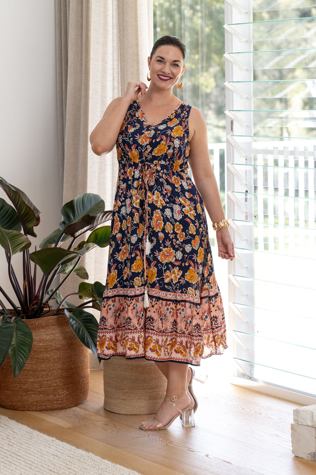 Anouk Midi Dress - Navy Floral