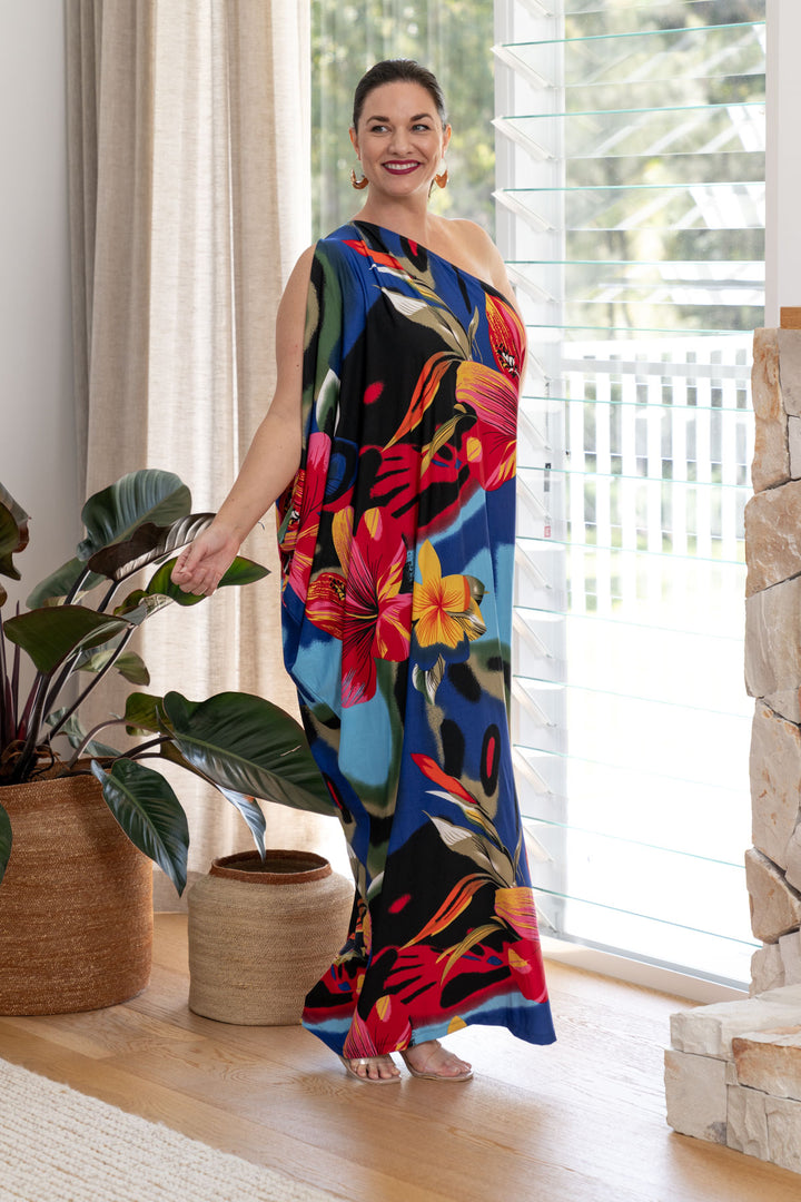 Freya Maxi Dress - Blue Hibiscus