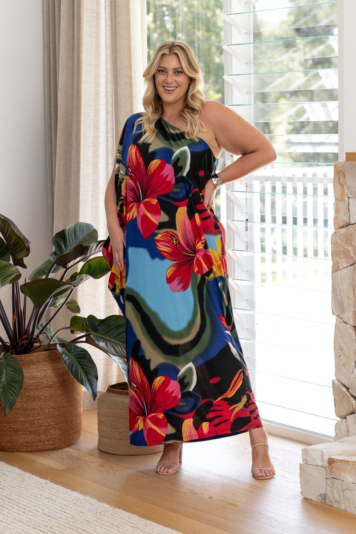 Freya Maxi Dress - Blue Hibiscus