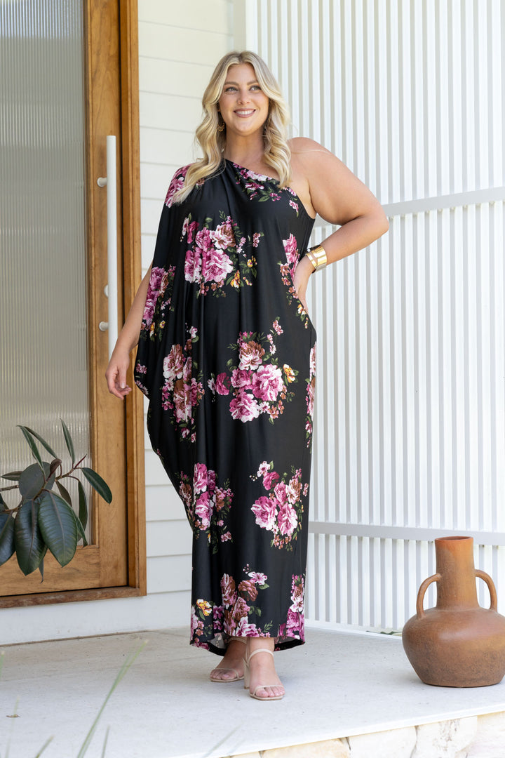 Freya Maxi Dress - Black Floral