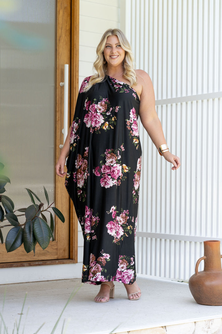 Freya Maxi Dress - Black Floral