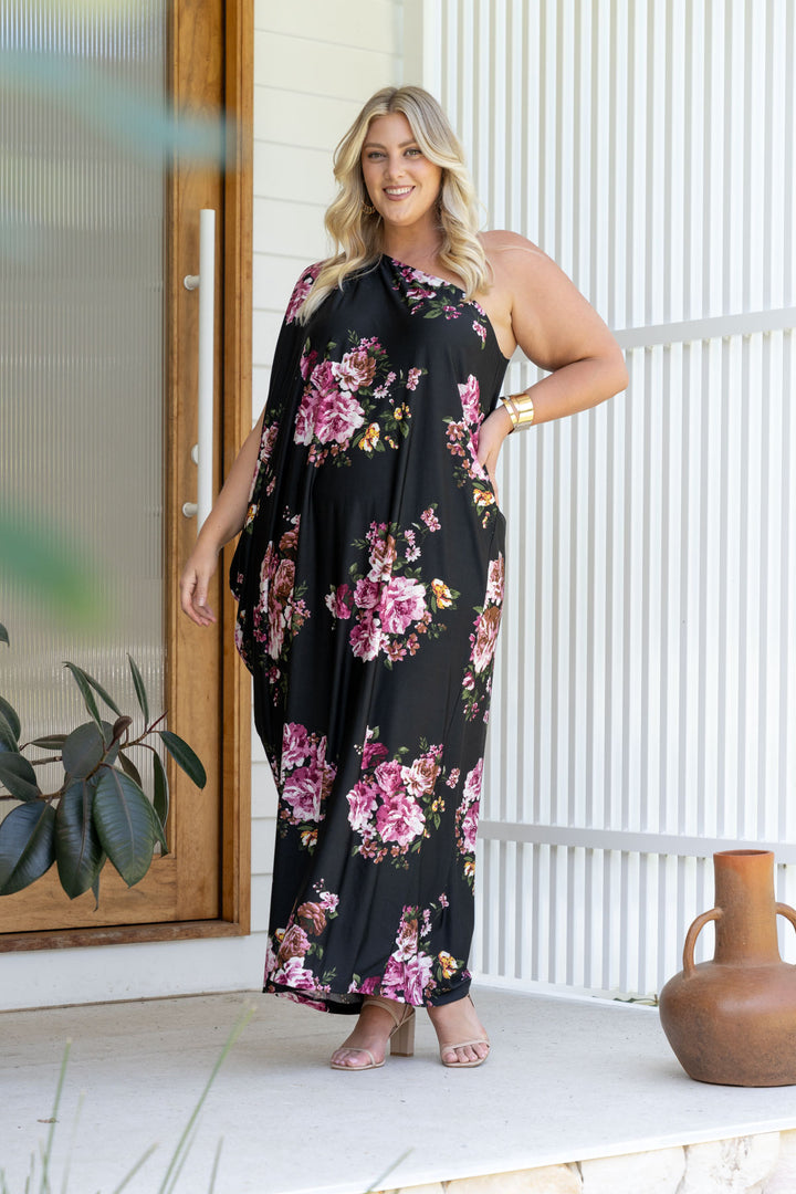 Freya Maxi Dress - Black Floral