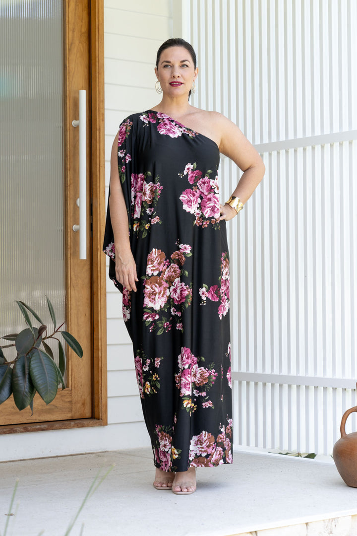 Freya Maxi Dress - Black Floral